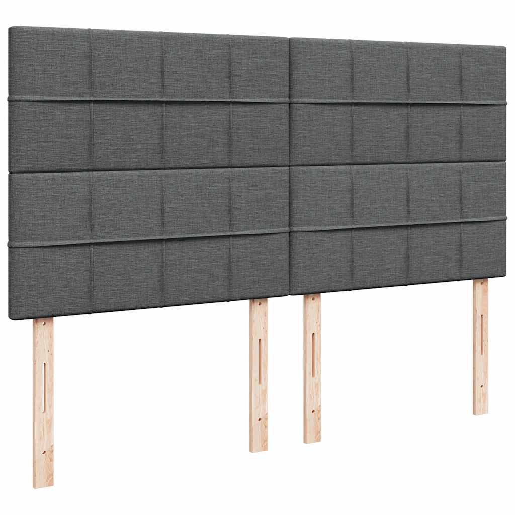 vidaXL Κρεβάτι Boxspring με Στρώμα Σκούρο Γκρι 200x200 εκ. Υφασμάτινο