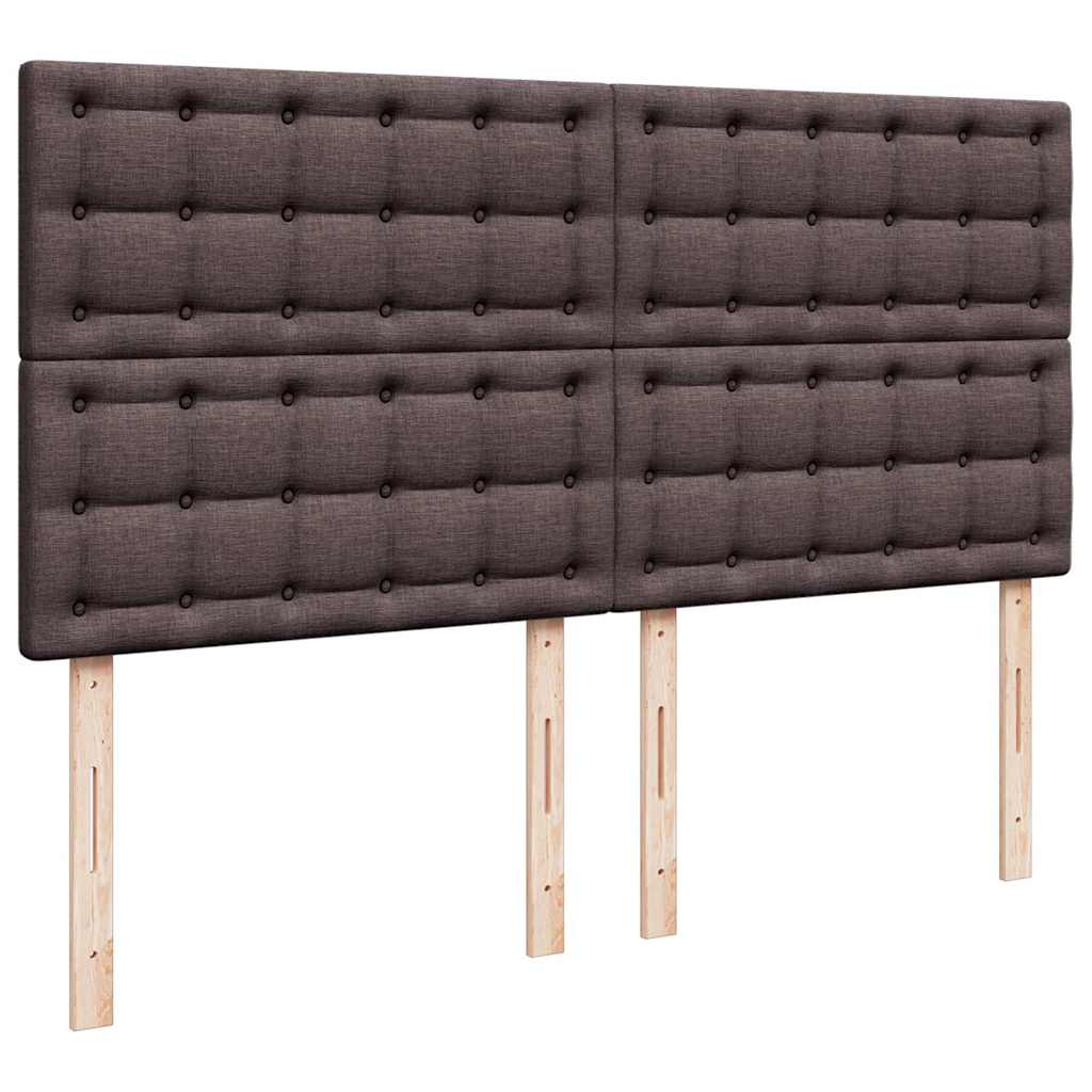 vidaXL Κρεβάτι Boxspring με Στρώμα Σκούρο Καφέ 200x200 εκ. Υφασμάτινο