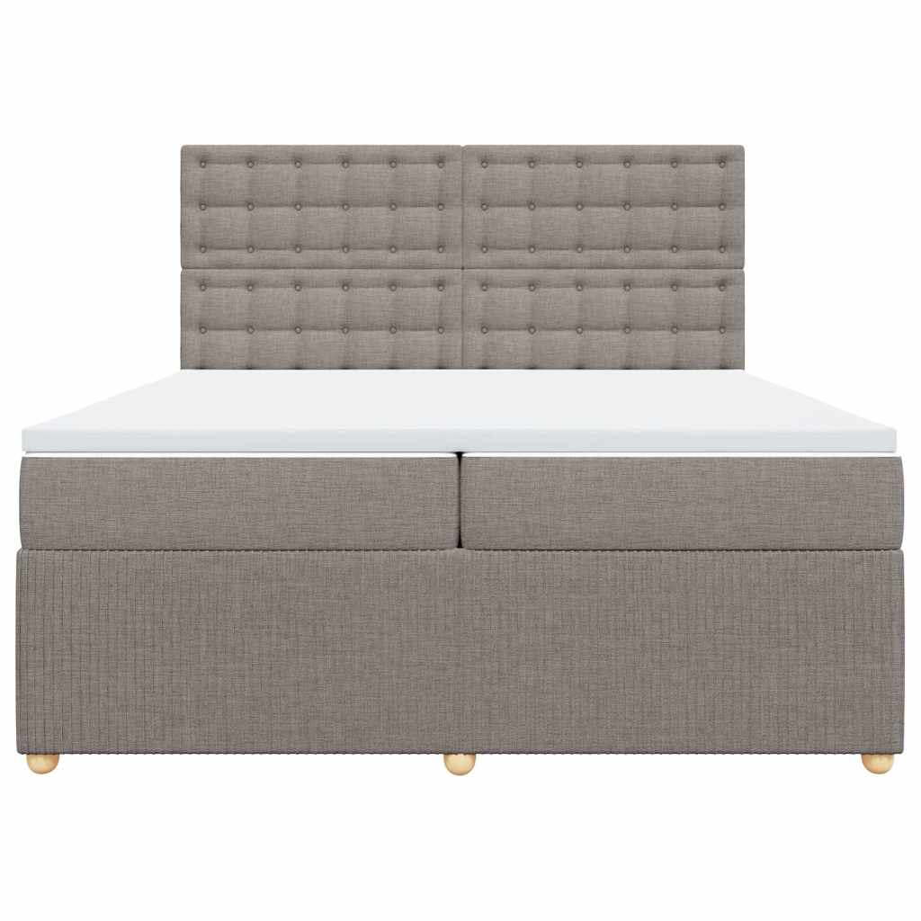 vidaXL Κρεβάτι Boxspring με Στρώμα Taupe 200x200 εκ. Υφασμάτινο