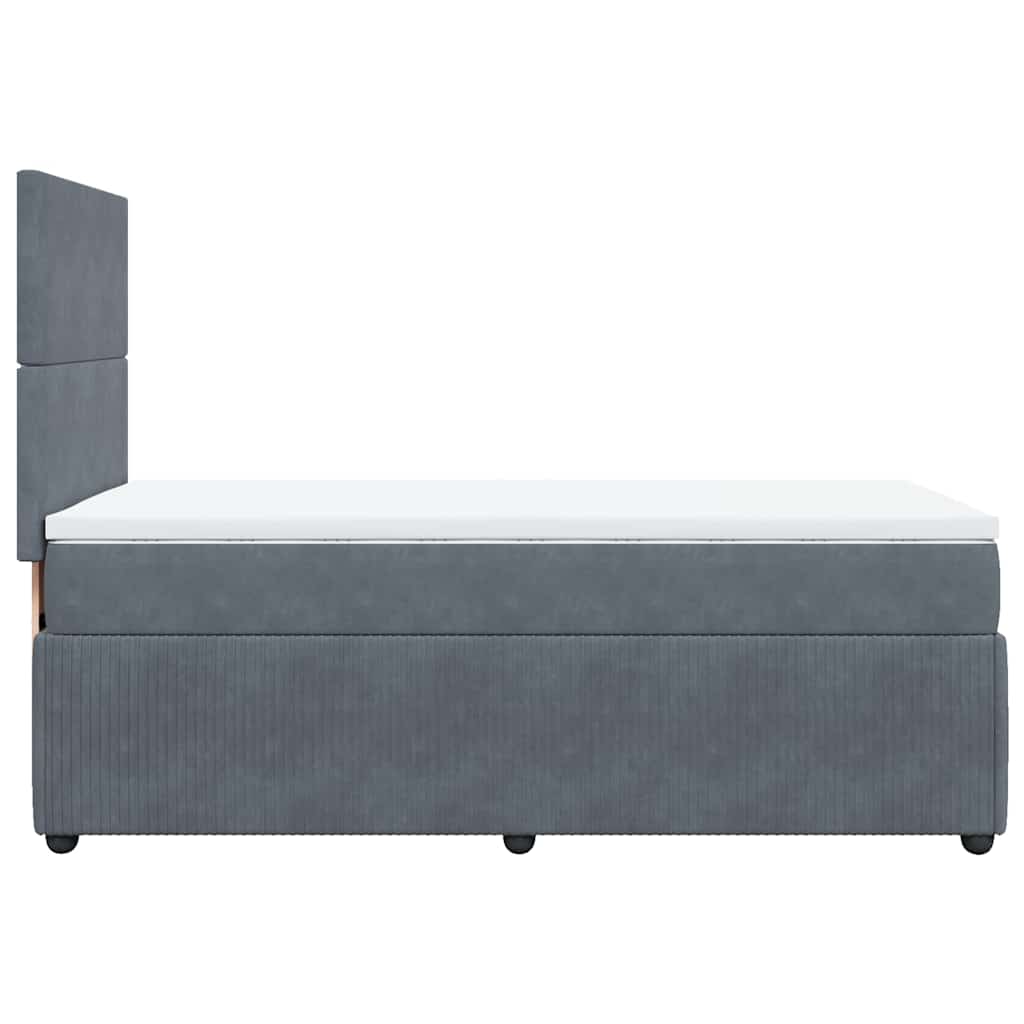 vidaXL Κρεβάτι Boxspring με Στρώμα Σκούρο Γκρι 80x200 εκ. Βελούδινο