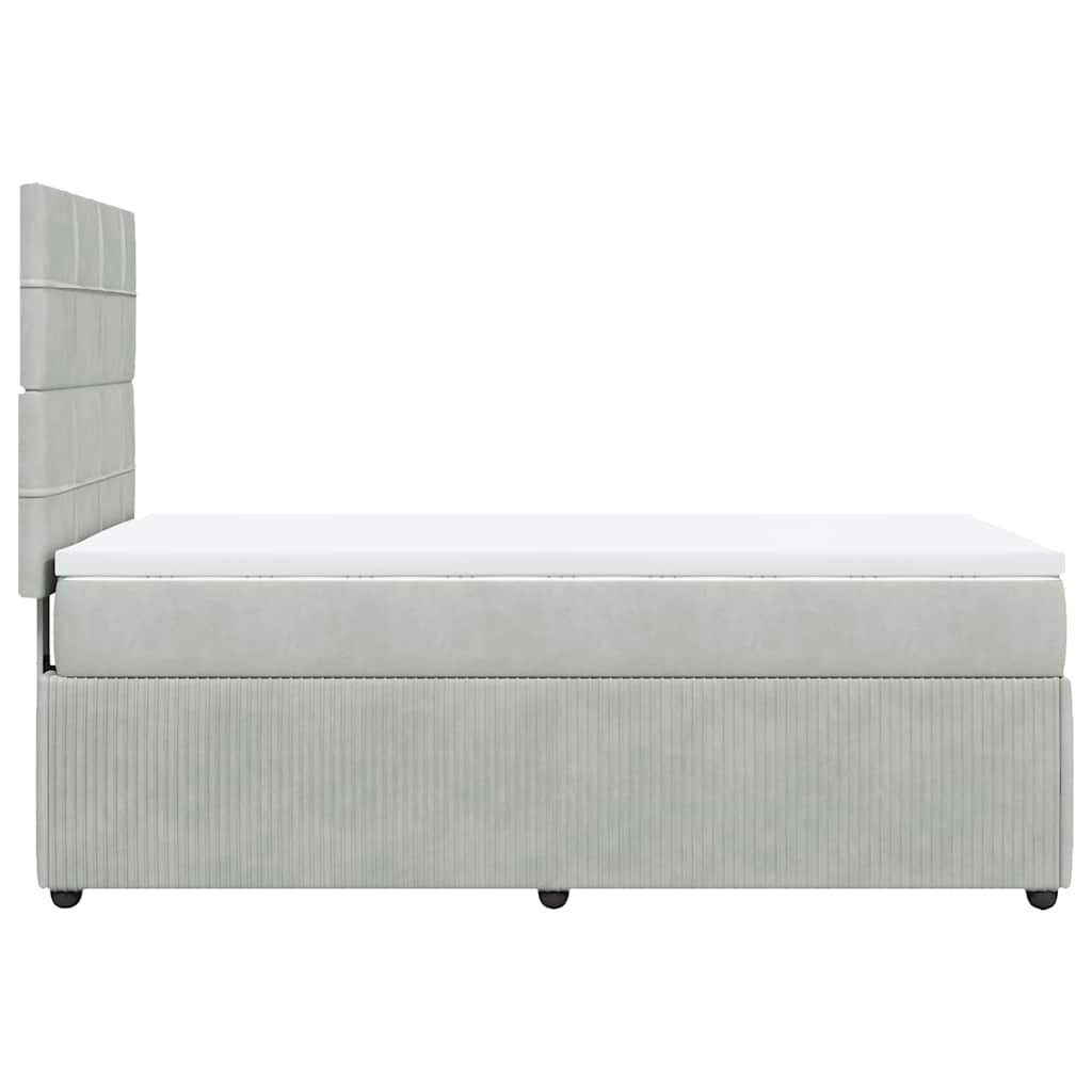 vidaXL Κρεβάτι Boxspring με Στρώμα Ανοιχτό Γκρι 80x200 εκ. Βελούδινο