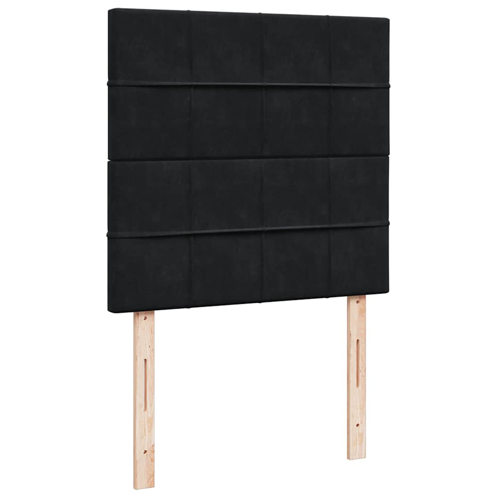 vidaXL Κρεβάτι Boxspring με Στρώμα Μαύρο 80 x 200 εκ. Βελούδινο