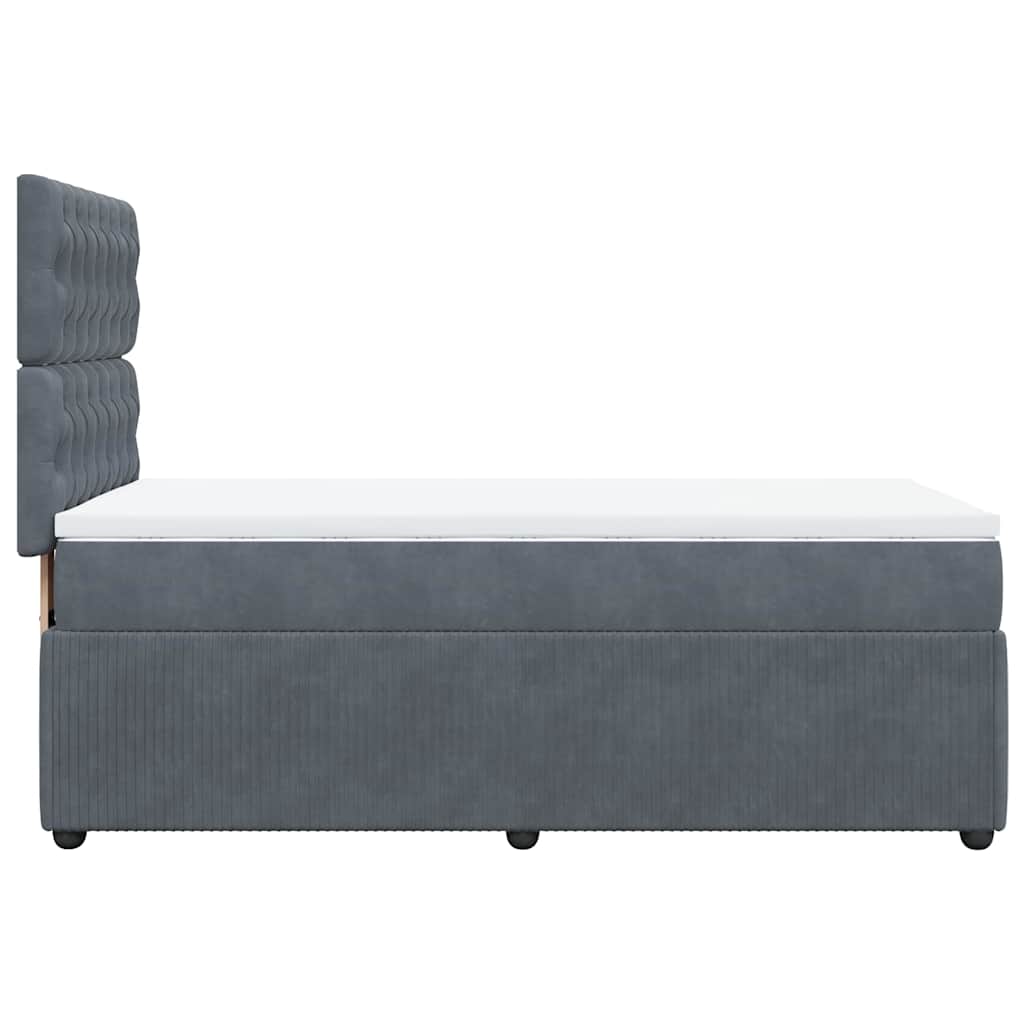 vidaXL Κρεβάτι Boxspring με Στρώμα Σκούρο Γκρι 80x200 εκ. Βελούδινο