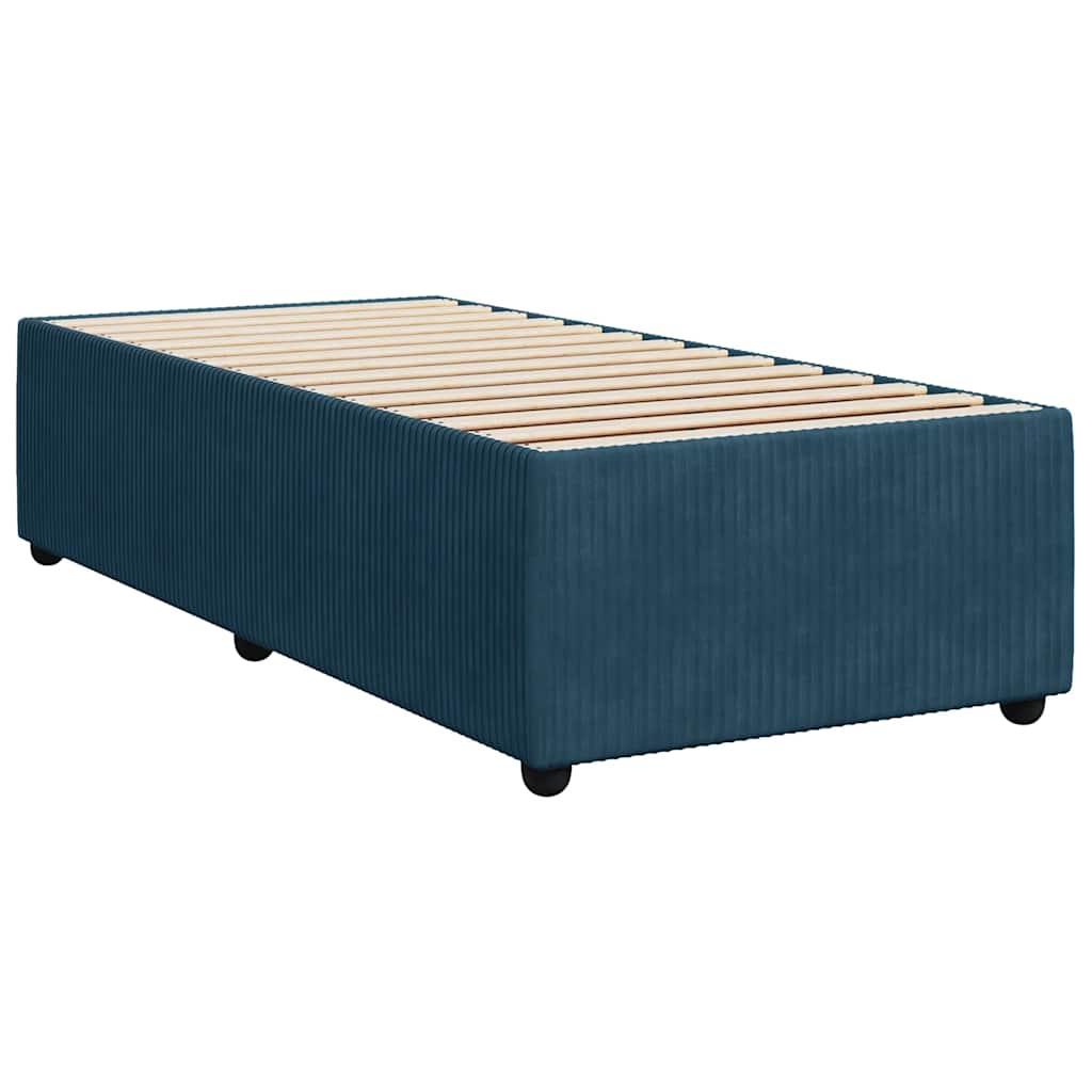 vidaXL Κρεβάτι Boxspring με Στρώμα Μπλε 80 x 200 εκ. Βελούδινο