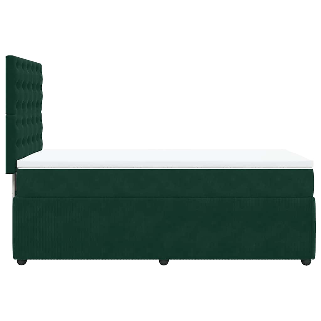 vidaXL Κρεβάτι Boxspring με Στρώμα Σκούρο Πράσινο 80x200 εκ. Βελούδινο