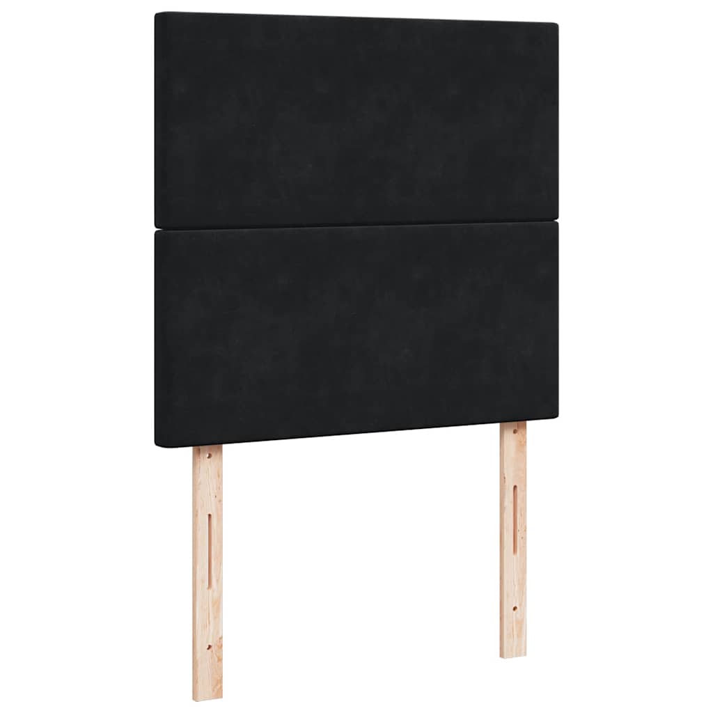 vidaXL Κρεβάτι Boxspring με Στρώμα Μαύρο 90x190 εκ. Βελούδινο