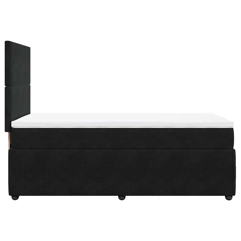vidaXL Κρεβάτι Boxspring με Στρώμα Μαύρο 90x200 εκ. Βελούδινο