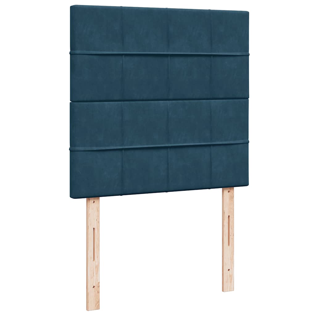 vidaXL Κρεβάτι Boxspring με Στρώμα Μπλε 90x200 εκ. Βελούδινο
