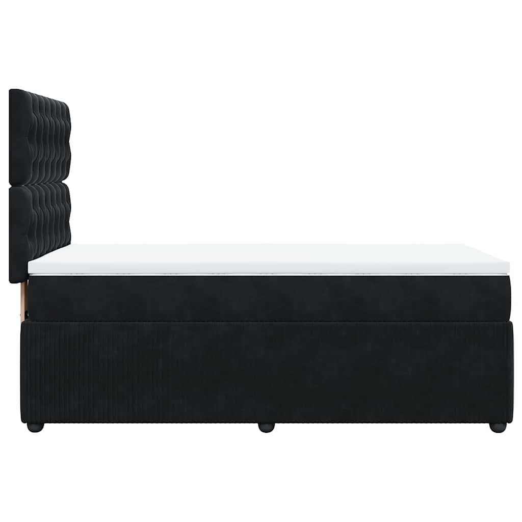 vidaXL Κρεβάτι Boxspring με Στρώμα Μαύρο 100x200 εκ. Βελούδινο