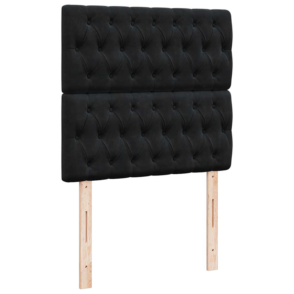 vidaXL Κρεβάτι Boxspring με Στρώμα Μαύρο 100x200 εκ. Βελούδινο