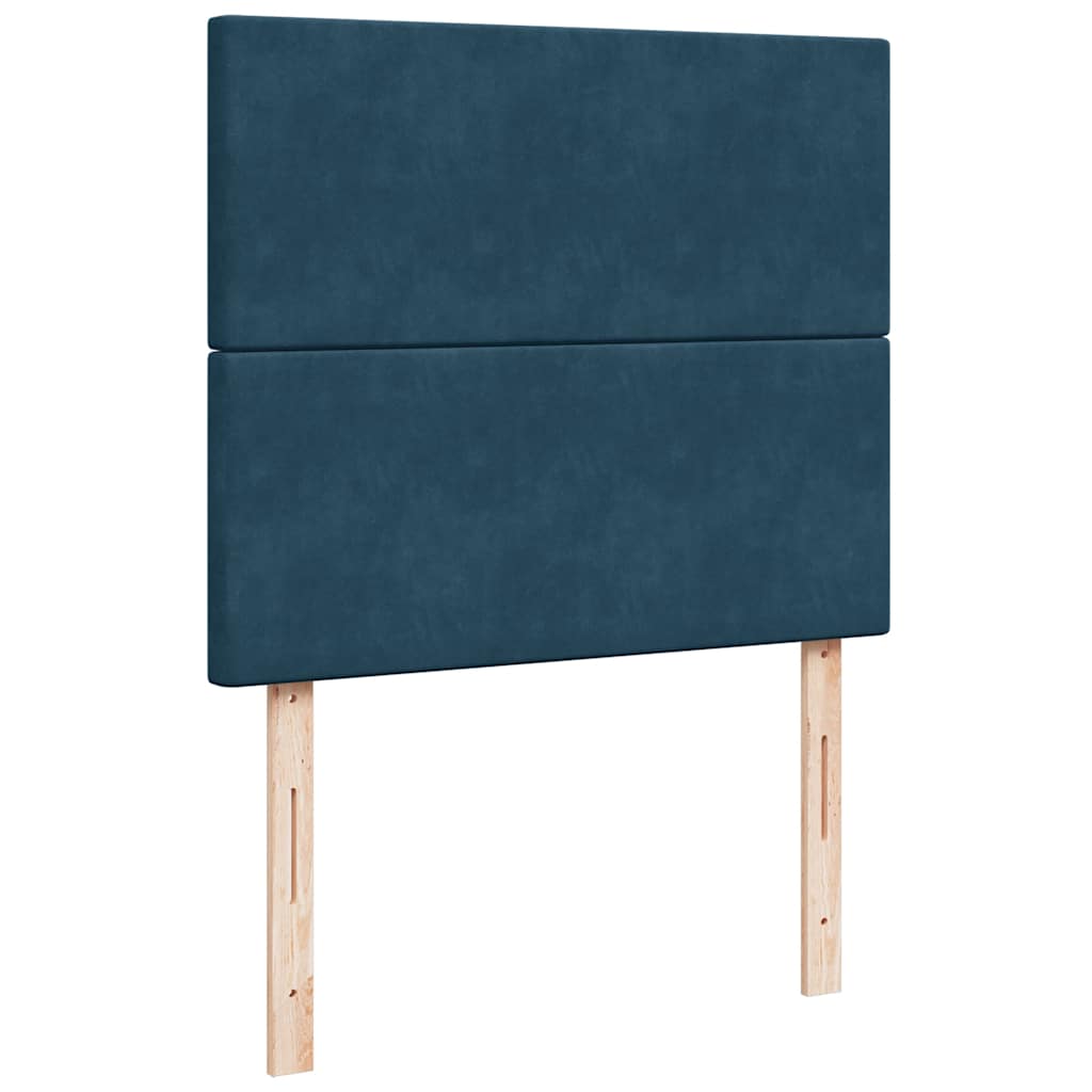 vidaXL Κρεβάτι Boxspring με Στρώμα Μπλε 120x190 εκ. Βελούδινο