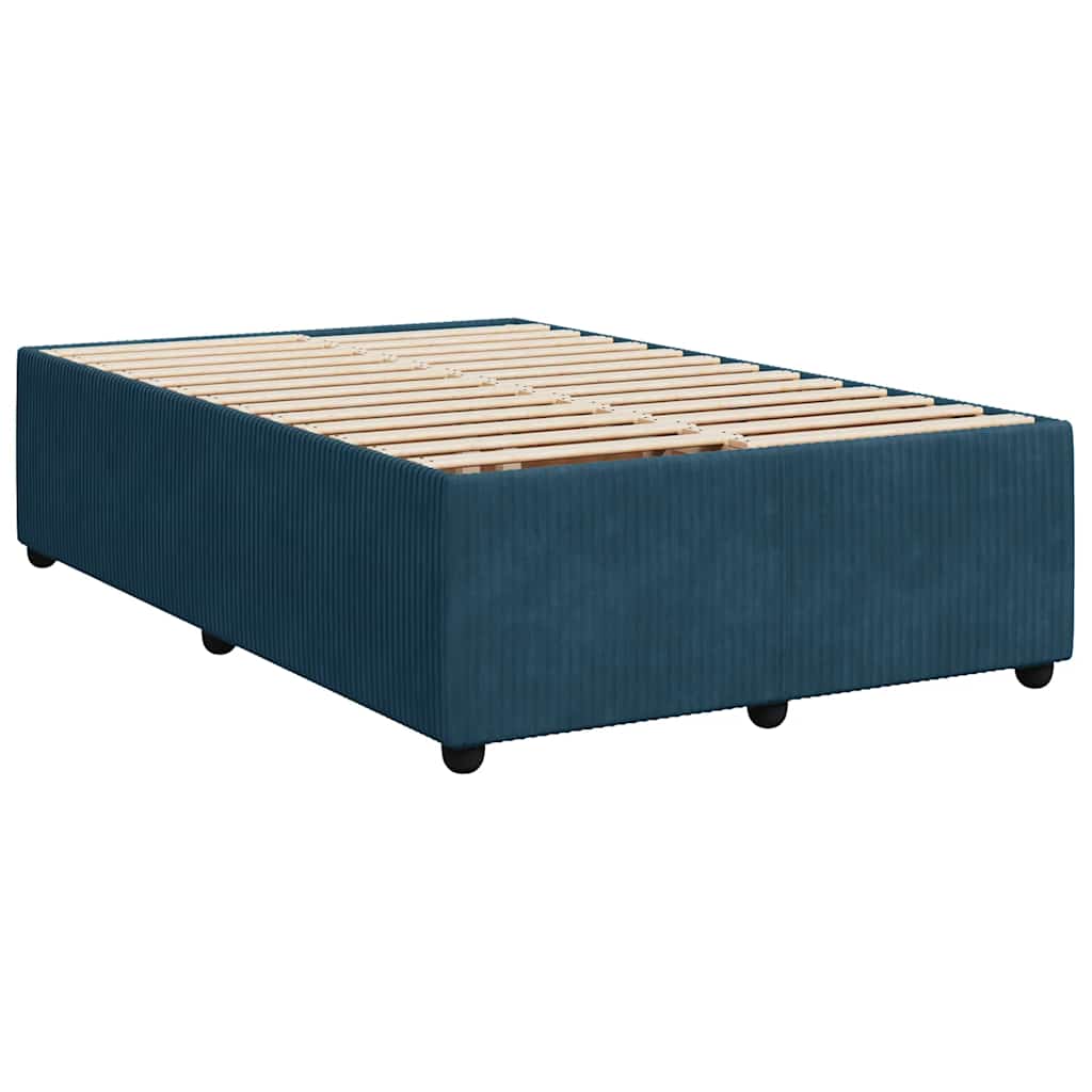 vidaXL Κρεβάτι Boxspring με Στρώμα Μπλε 120x190 εκ. Βελούδινο