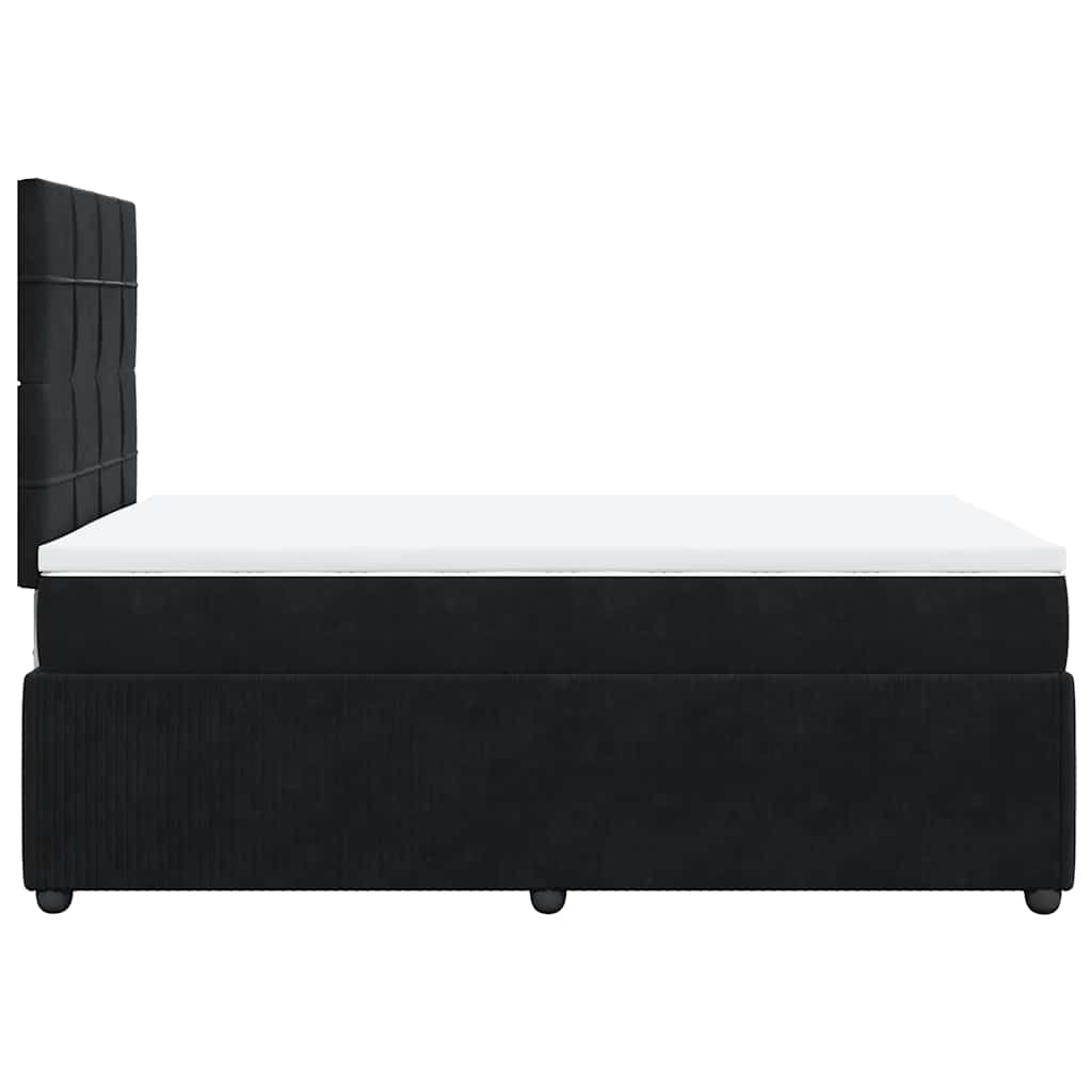 vidaXL Κρεβάτι Boxspring με Στρώμα Μαύρο 120x190 εκ. Βελούδινο