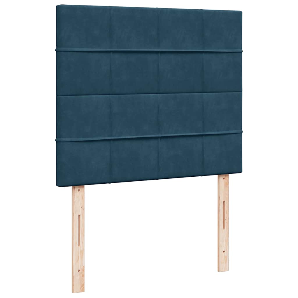 vidaXL Κρεβάτι Boxspring με Στρώμα Μπλε 120x190 εκ. Βελούδινο