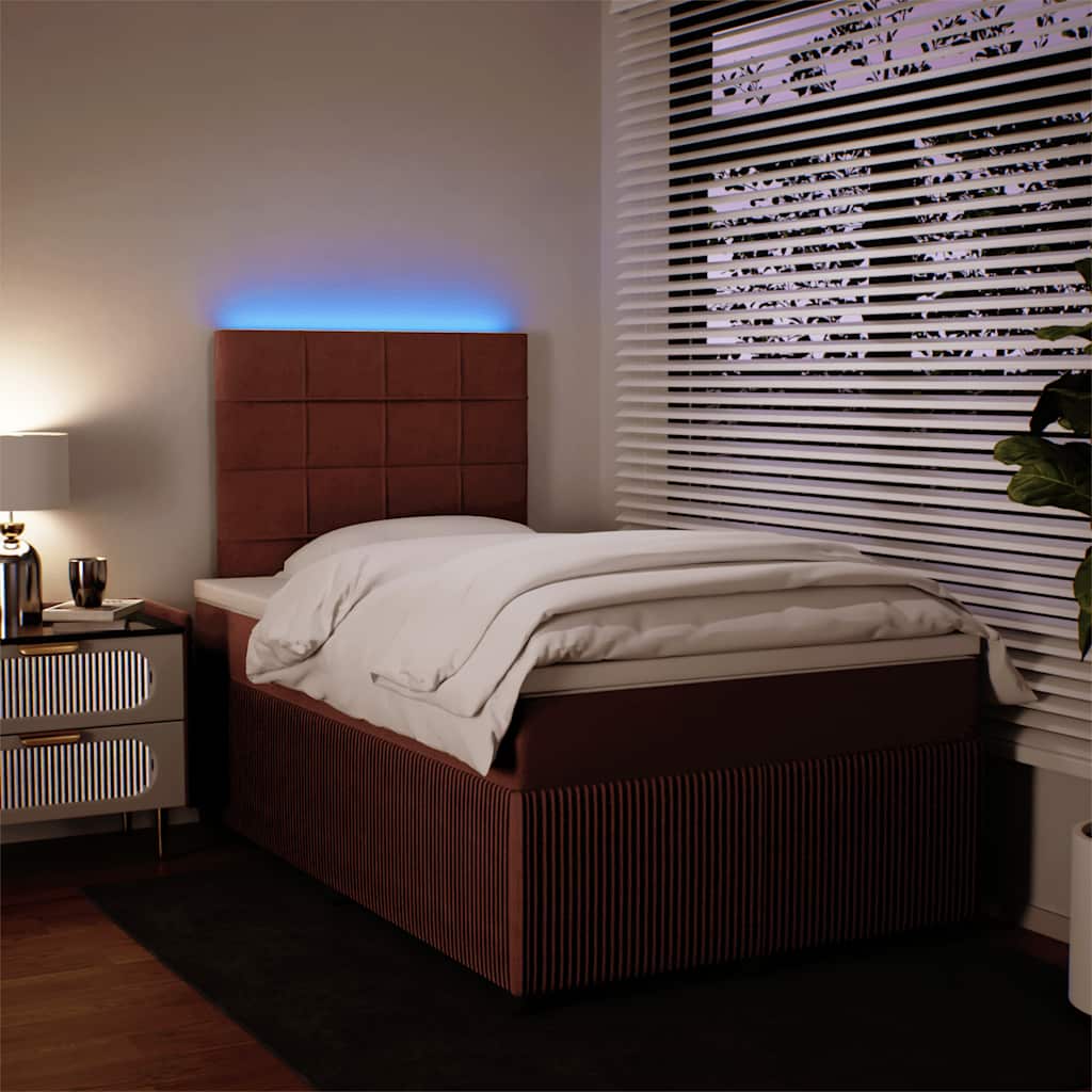 vidaXL Κρεβάτι Boxspring με Στρώμα Ροζ 120x200 εκ. Βελούδινο