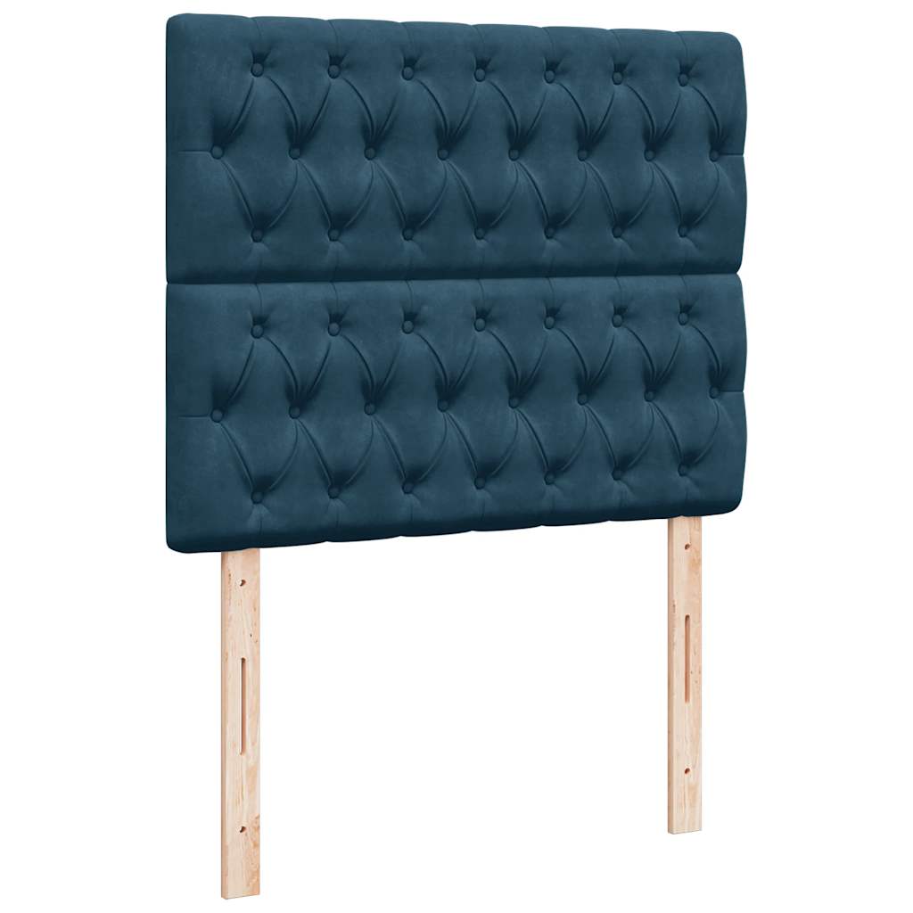 vidaXL Κρεβάτι Boxspring με Στρώμα Μπλε 120x200 εκ. Βελούδινο