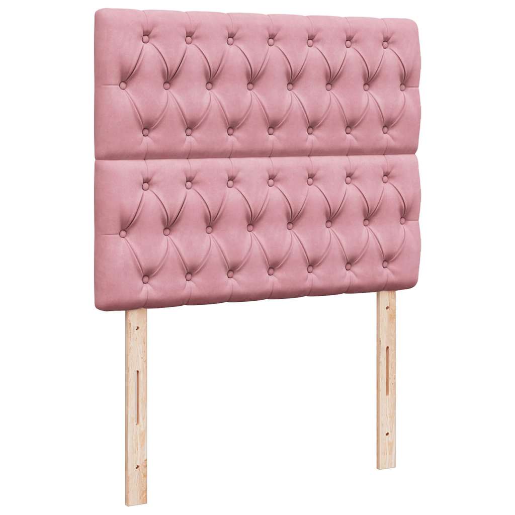 vidaXL Κρεβάτι Boxspring με Στρώμα Ροζ 120x200 εκ. Βελούδινο