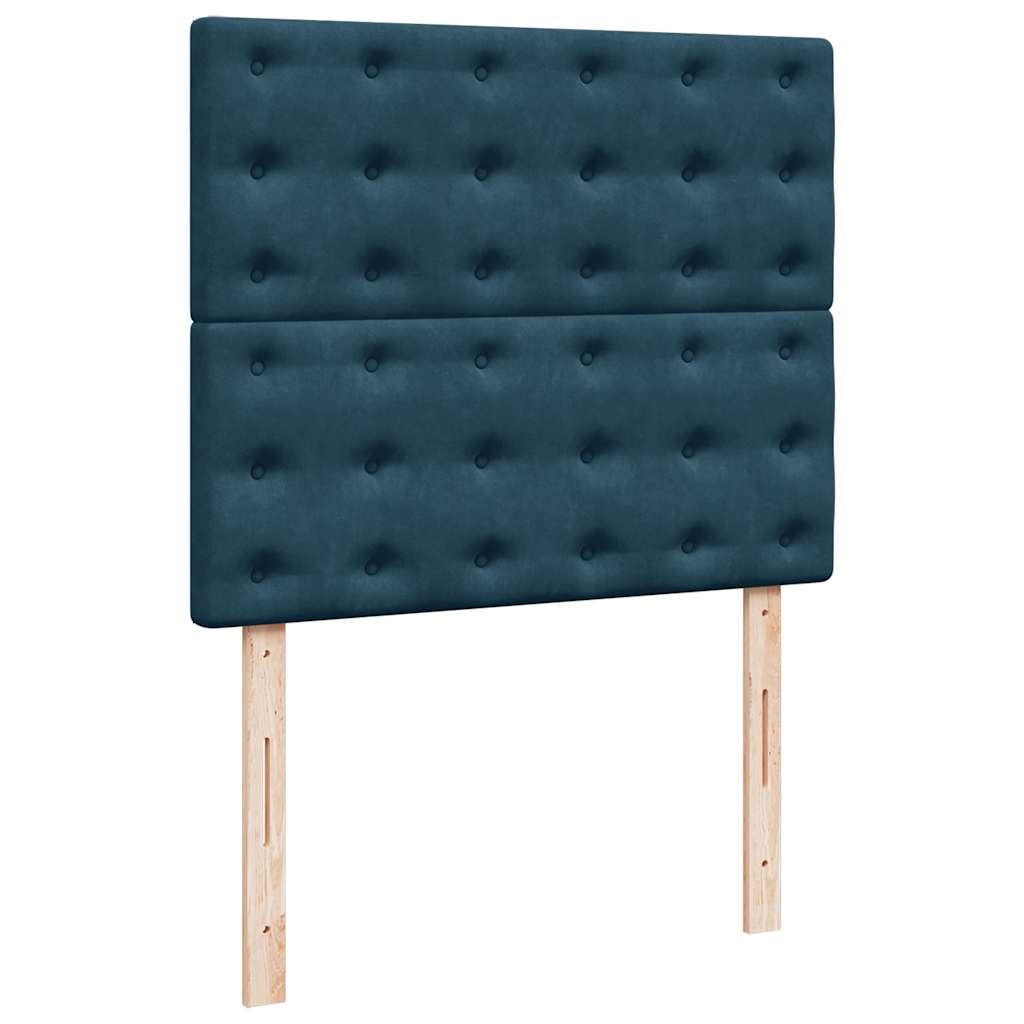 vidaXL Κρεβάτι Boxspring με Στρώμα Μπλε 120x200 εκ. Βελούδινο