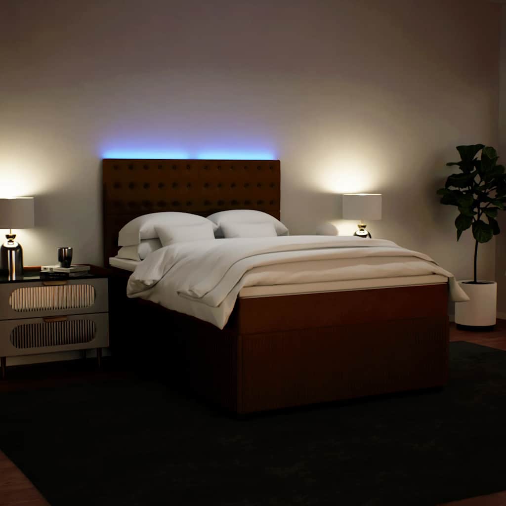 vidaXL Κρεβάτι Boxspring με Στρώμα Ροζ 140x200 εκ. Βελούδινο