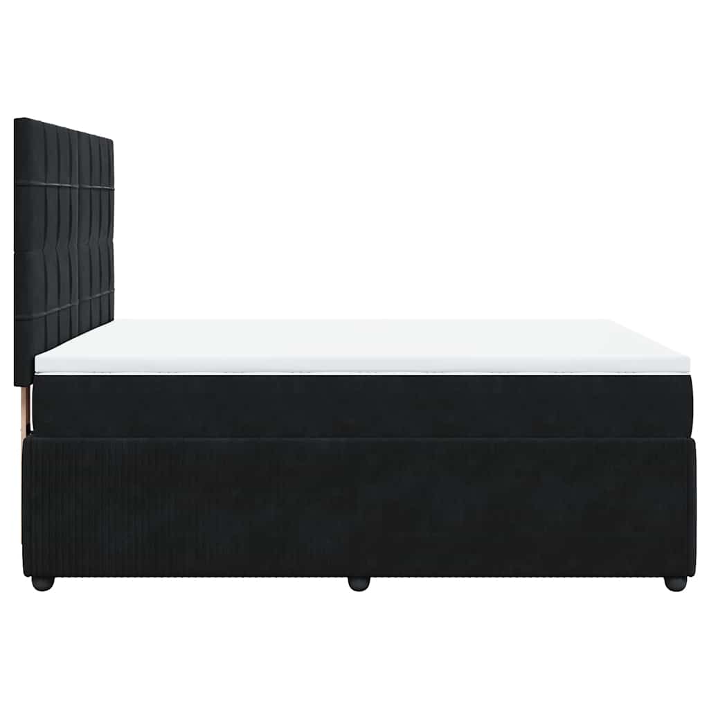 vidaXL Κρεβάτι Boxspring με Στρώμα Μαύρο 160x200 εκ. Βελούδινο