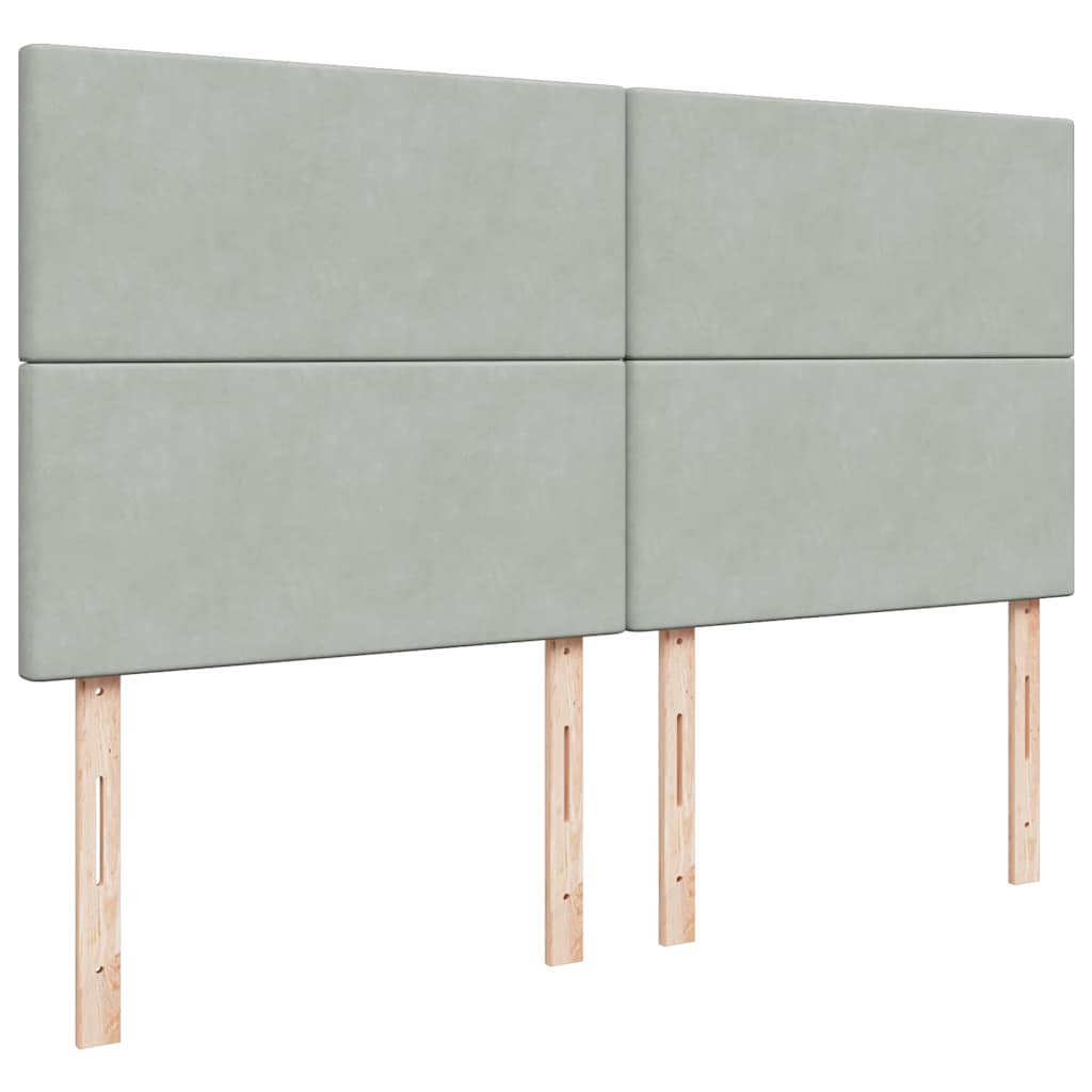 vidaXL Κρεβάτι Boxspring με Στρώμα Ανοιχτό Γκρι 180x200 εκ. Βελούδινο