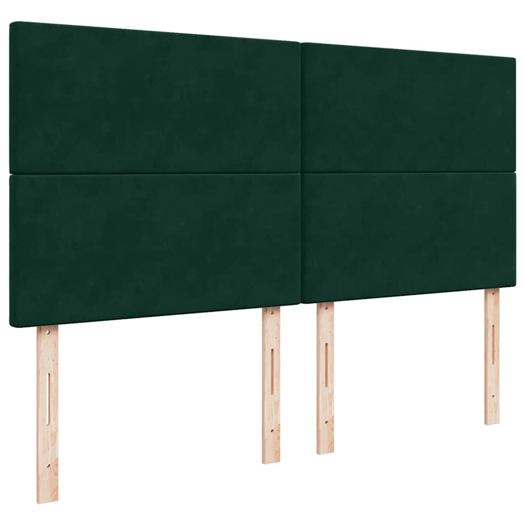 vidaXL Κρεβάτι Boxspring με Στρώμα Σκούρο Πράσινο 180x200εκ. Βελούδινο