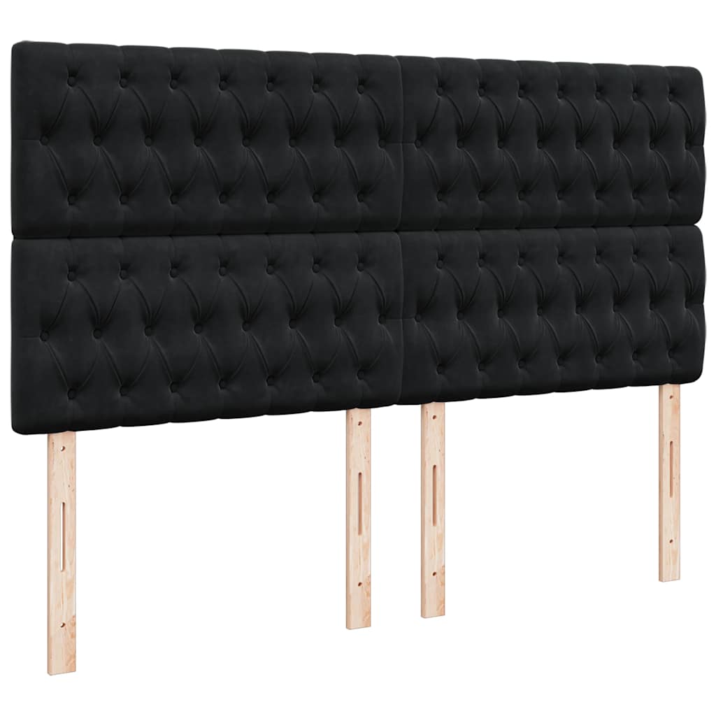vidaXL Κρεβάτι Boxspring με Στρώμα Μαύρο 180x200 εκ. Βελούδινο
