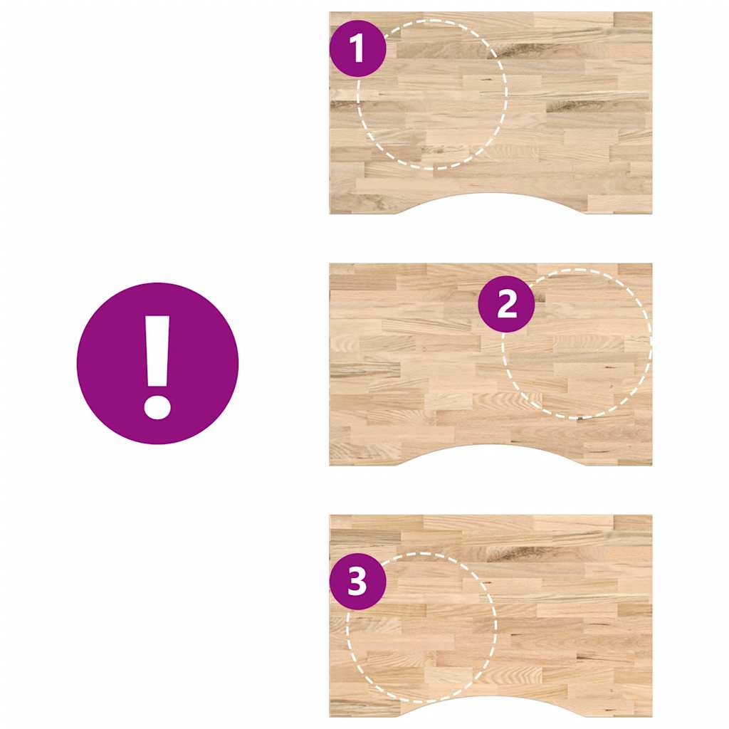 VidaXL Επιτραπέζια Επιφάνεια Ακατέργαστη Μασίφ Ξύλο Δρυς Ορθογώνια