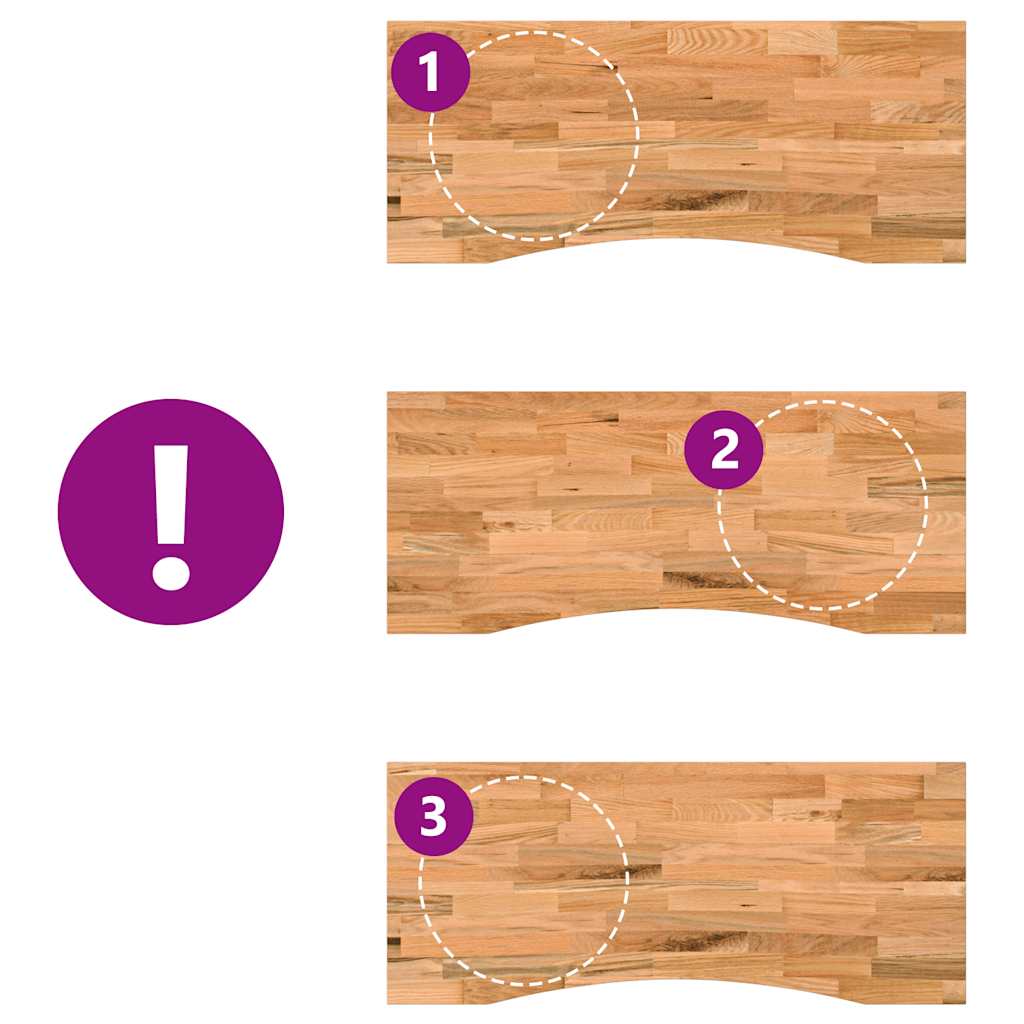 vidaXL Επιφάνεια Τραπεζιού Ορθογώνιος 120x50x2,5 εκ. Μασίφ Ξύλο Δρυός