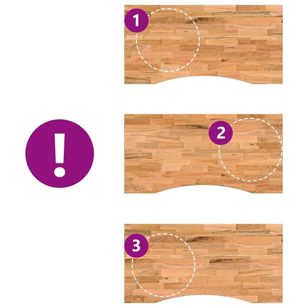 vidaXL Επιφάνεια Τραπεζιού Ορθογώνιος 100x60x2,5 εκ. Μασίφ Ξύλο Δρυός