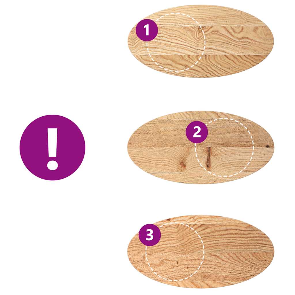 vidaXL Επιτραπέζια επιφάνεια 80x40x2 cm μασίφ ξύλο δρυς οβάλ