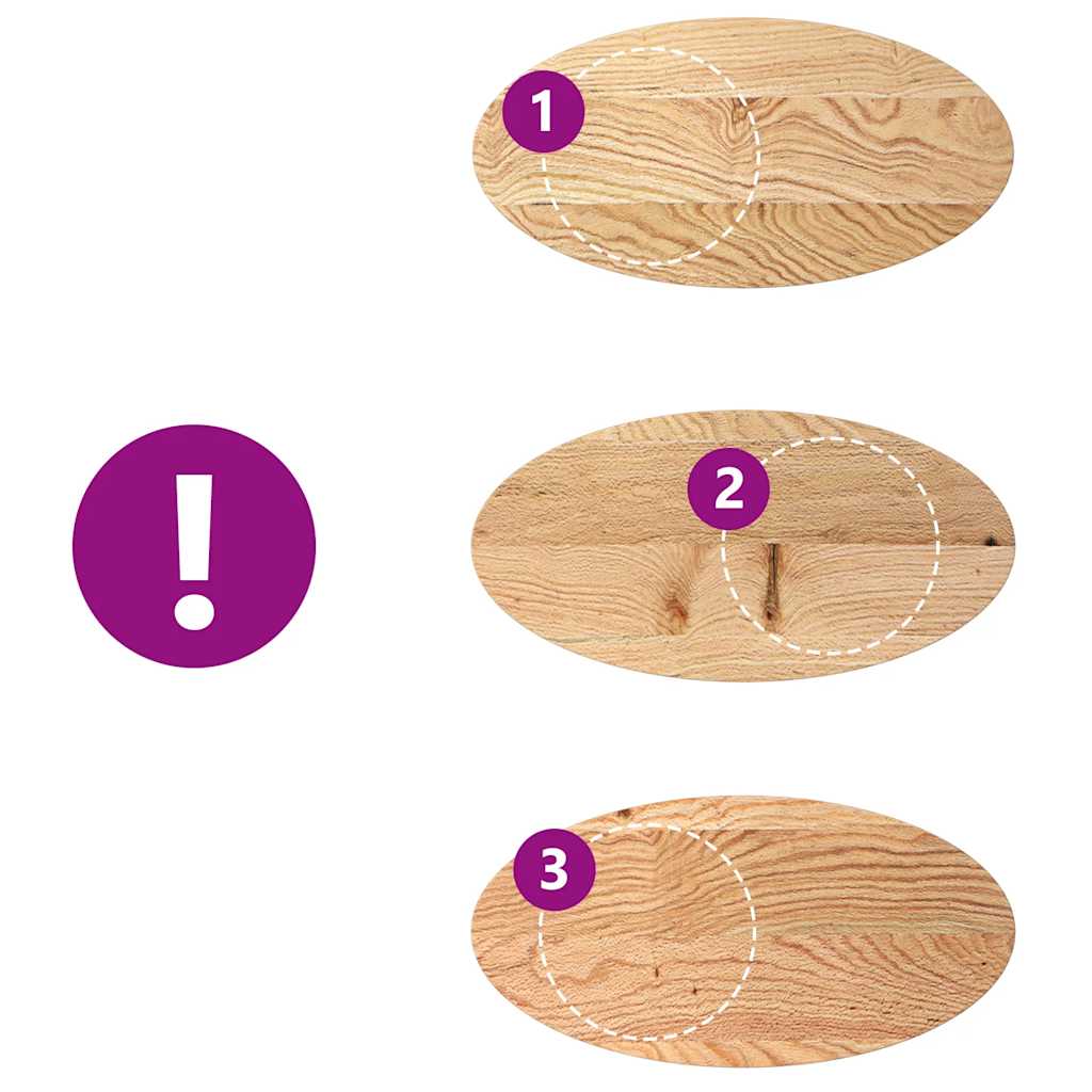 vidaXL Επιτραπέζια επιφάνεια 80x40x4 εκ. από Μασίφ Ξύλο Δρυός Οβάλ