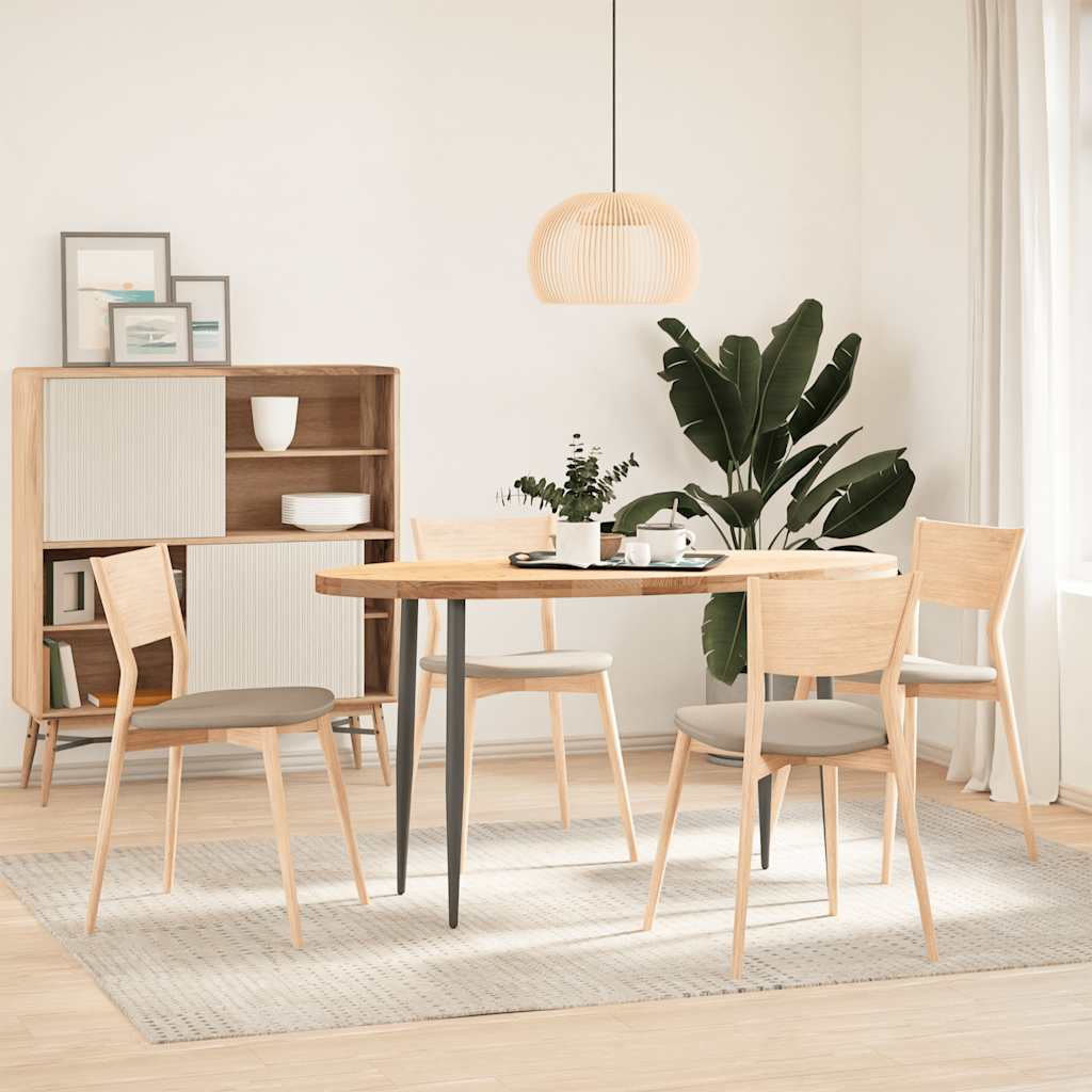 vidaXL Επιτραπέζια επιφάνεια 140x60x4 εκ. από Μασίφ Ξύλο Δρυός Οβάλ