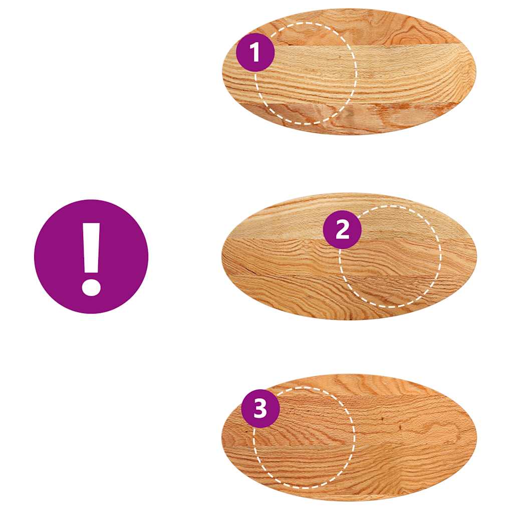 vidaXL Επιτραπέζια επιφάνεια Ανοιχτό Καφέ 80x40x2 εκ. Ξύλο Δρυός Οβάλ