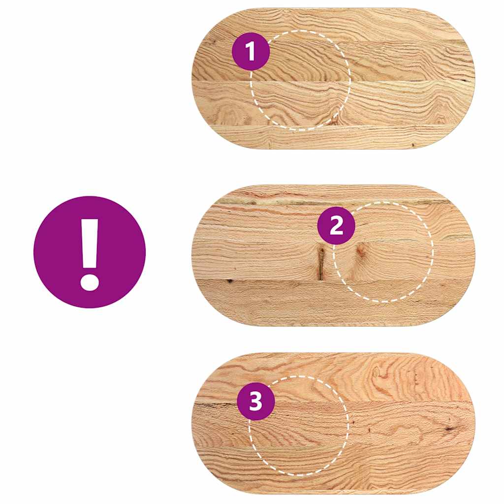 vidaXL Επιτραπέζια επιφάνεια 100x50x2 cm μασίφ ξύλο δρυς οβάλ