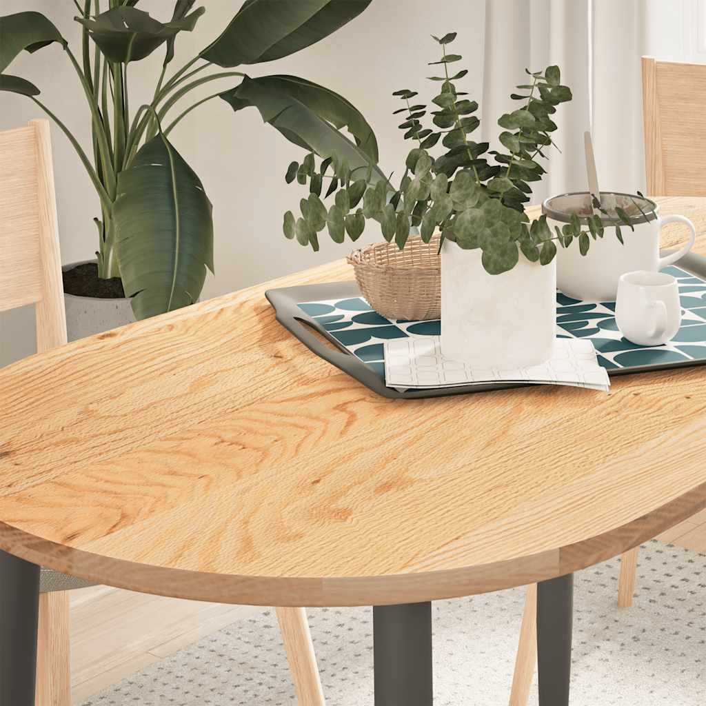 vidaXL Επιφάνεια Τραπεζιού Οβάλ 120x60x2 εκ. από Μασίφ Ξύλο Δρυός