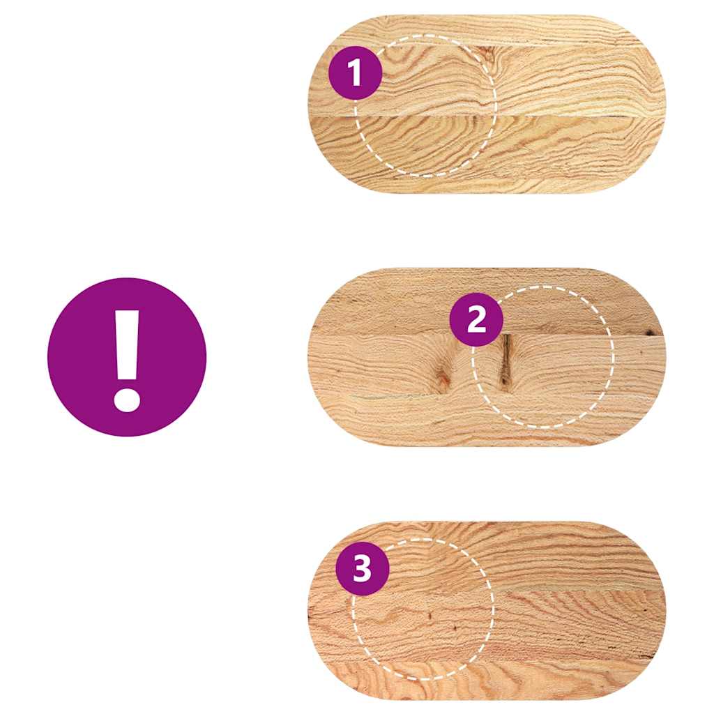 vidaXL Επιτραπέζια επιφάνεια 80x40x4 εκ. από Μασίφ Ξύλο Δρυός Οβάλ