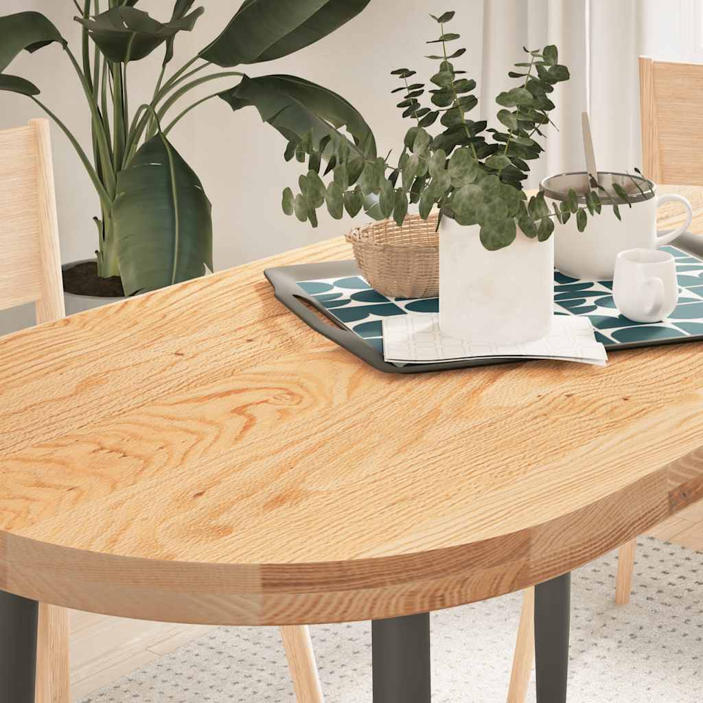 vidaXL Επιτραπέζια επιφάνεια 120x60x4 εκ. από Μασίφ Ξύλο Δρυός Οβάλ