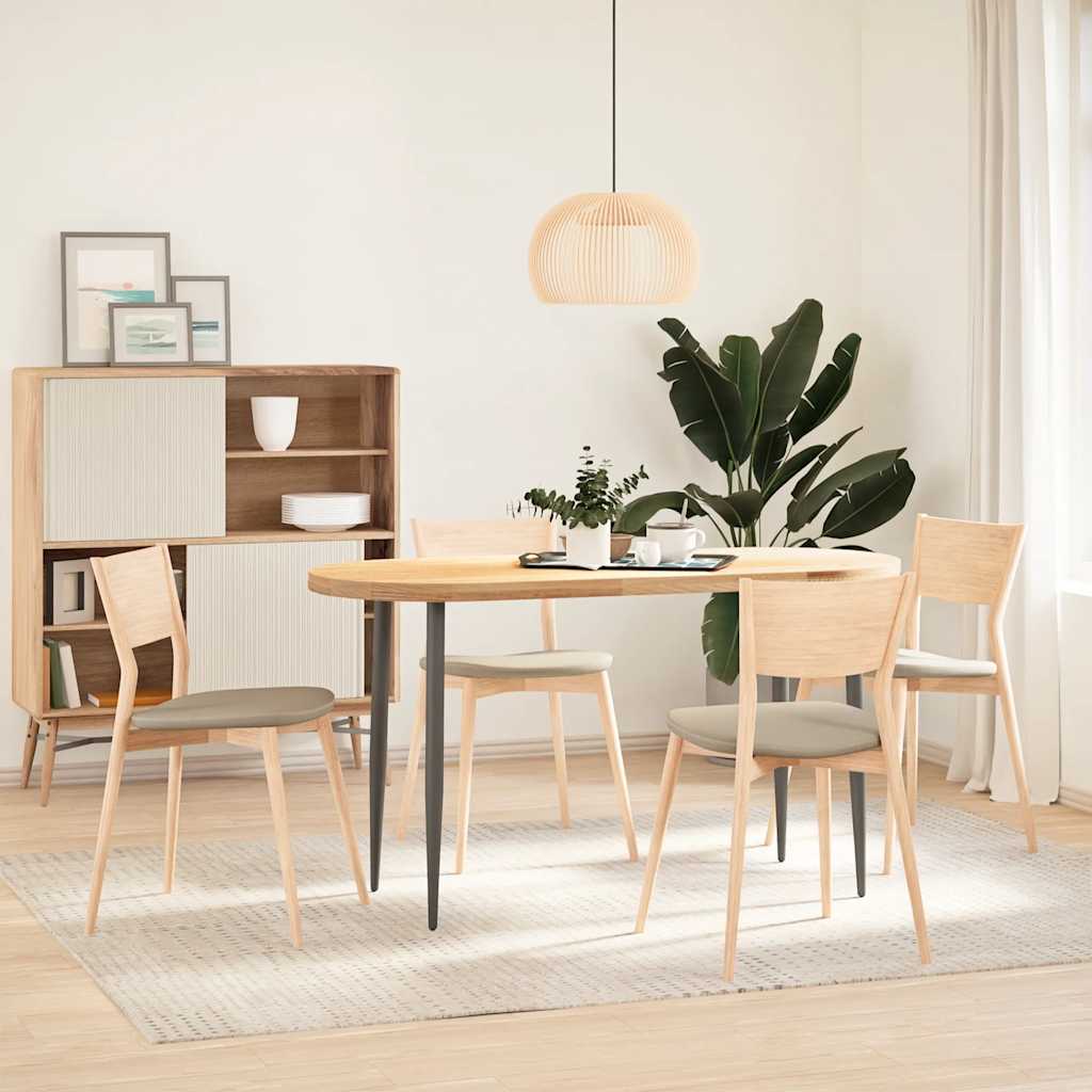 vidaXL Επιτραπέζια επιφάνεια 140x60x4 εκ. από Μασίφ Ξύλο Δρυός Οβάλ