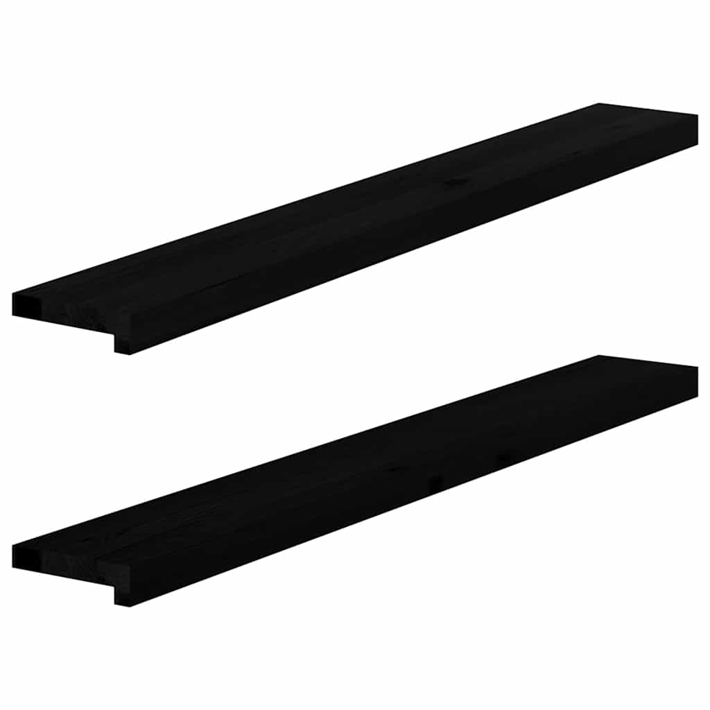 vidaXL Περβάζια παραθύρων 2 τεμ. Σκ. Καφέ 120x15x2εκ. Μασίφ Ξύλο Δρυός