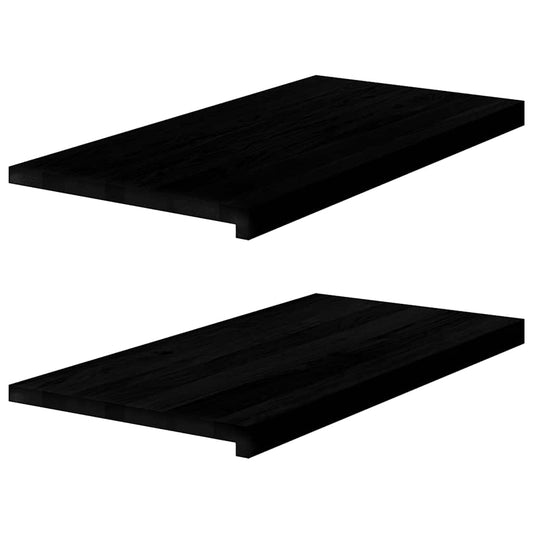 vidaXL Περβάζια παραθύρων 2 τεμ. Σκ. Καφέ 80x40x2 εκ. Μασίφ Ξύλο Δρυός