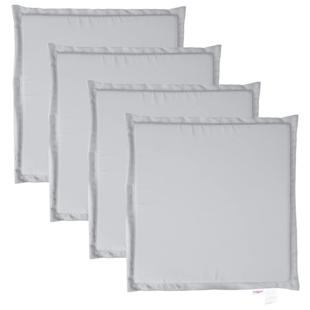 vidaXL Μαξιλάρια Καθίσματος Κήπου 4 Τεμ. Τετράγωνα Αν. Γκρι 45x45x2εκ.