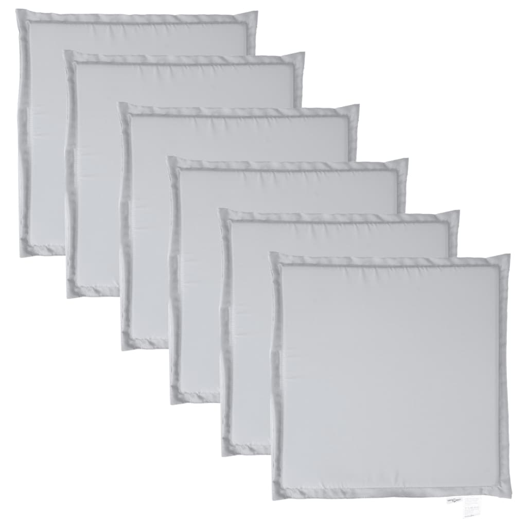 vidaXL Μαξιλάρια Καθίσματος Κήπου 6 Τεμ. Τετράγωνα Αν. Γκρι 45x45x2εκ.