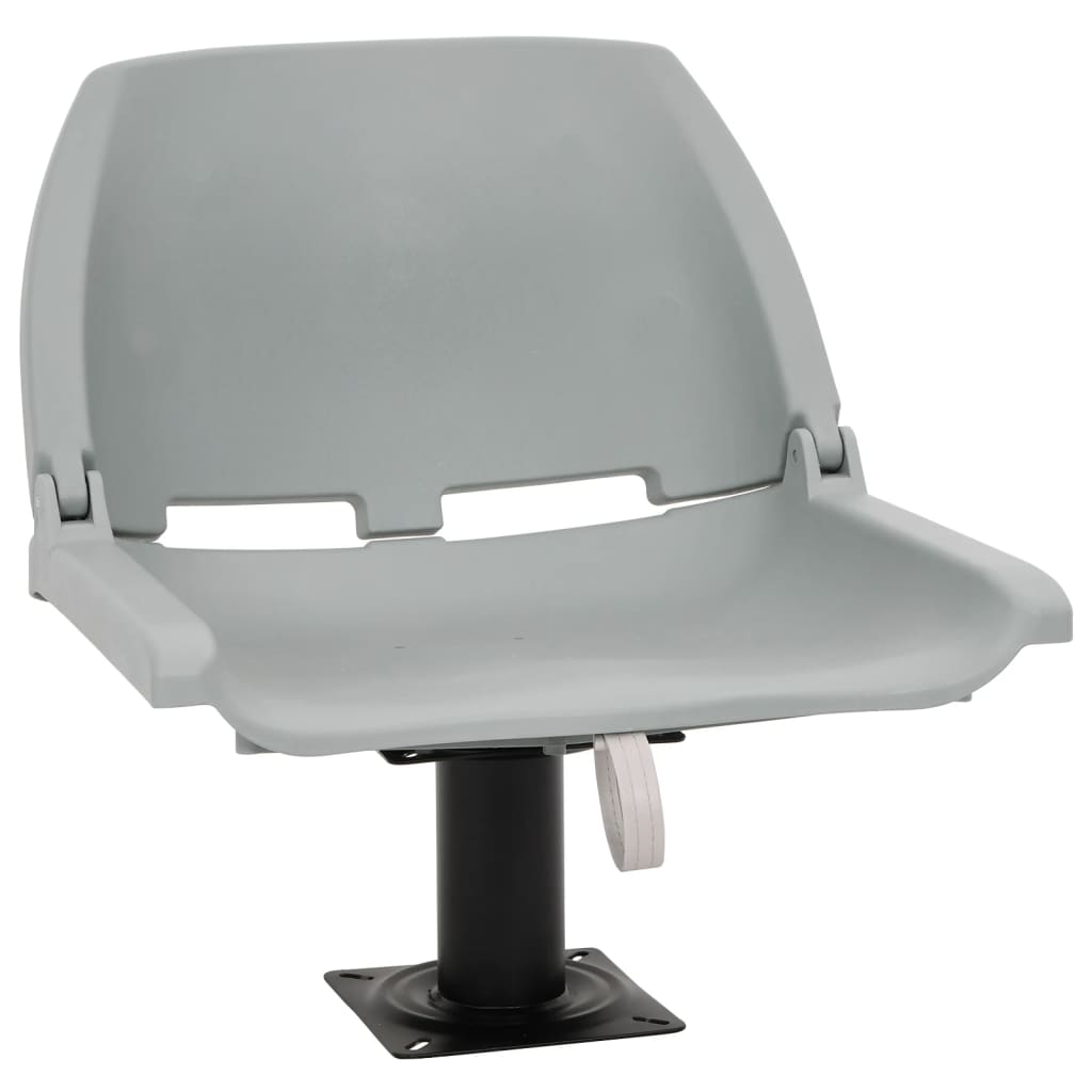 vidaXL Κάθισμα Σκάφους Πτυσσόμ. 2 τεμ. Γκρι 48x51x41 εκ Χωρίς Μαξιλάρι