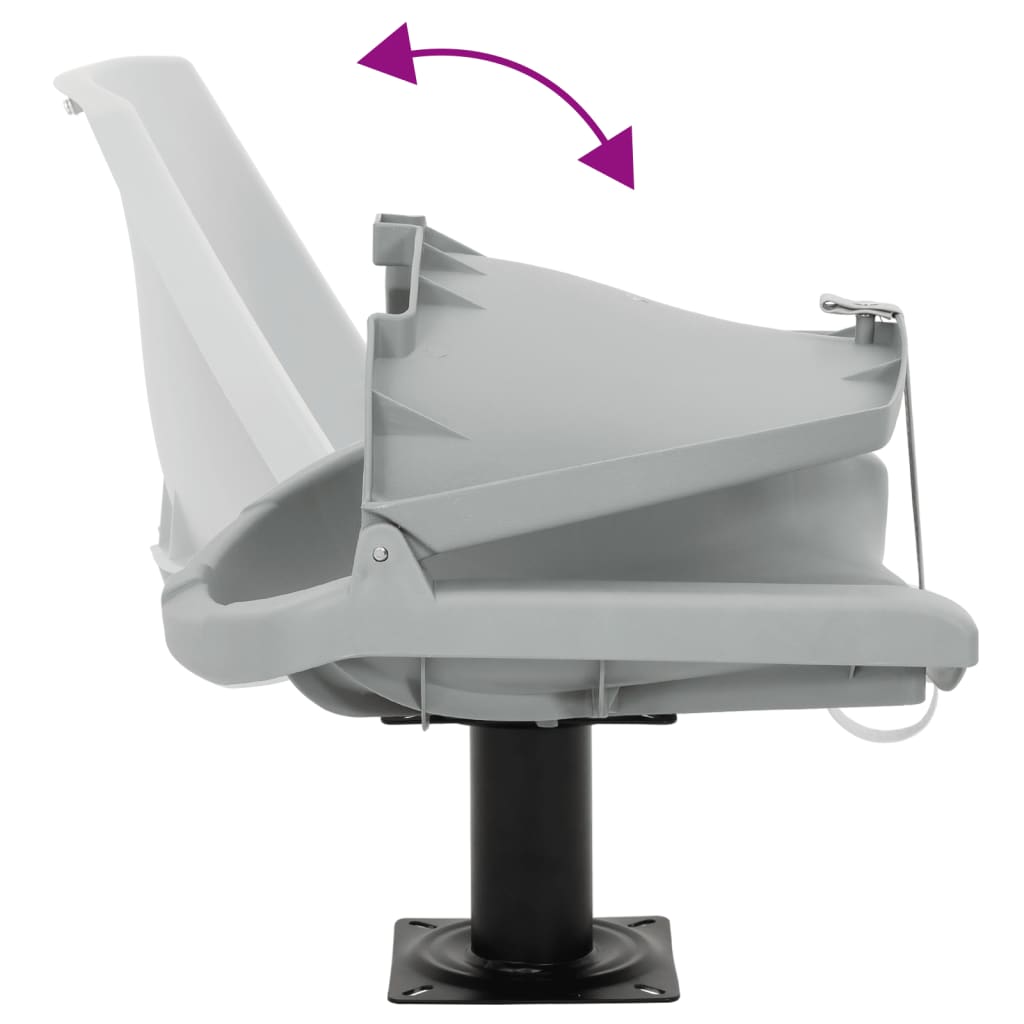 vidaXL Κάθισμα Σκάφους Πτυσσόμ. 2 τεμ. Γκρι 48x51x41 εκ Χωρίς Μαξιλάρι