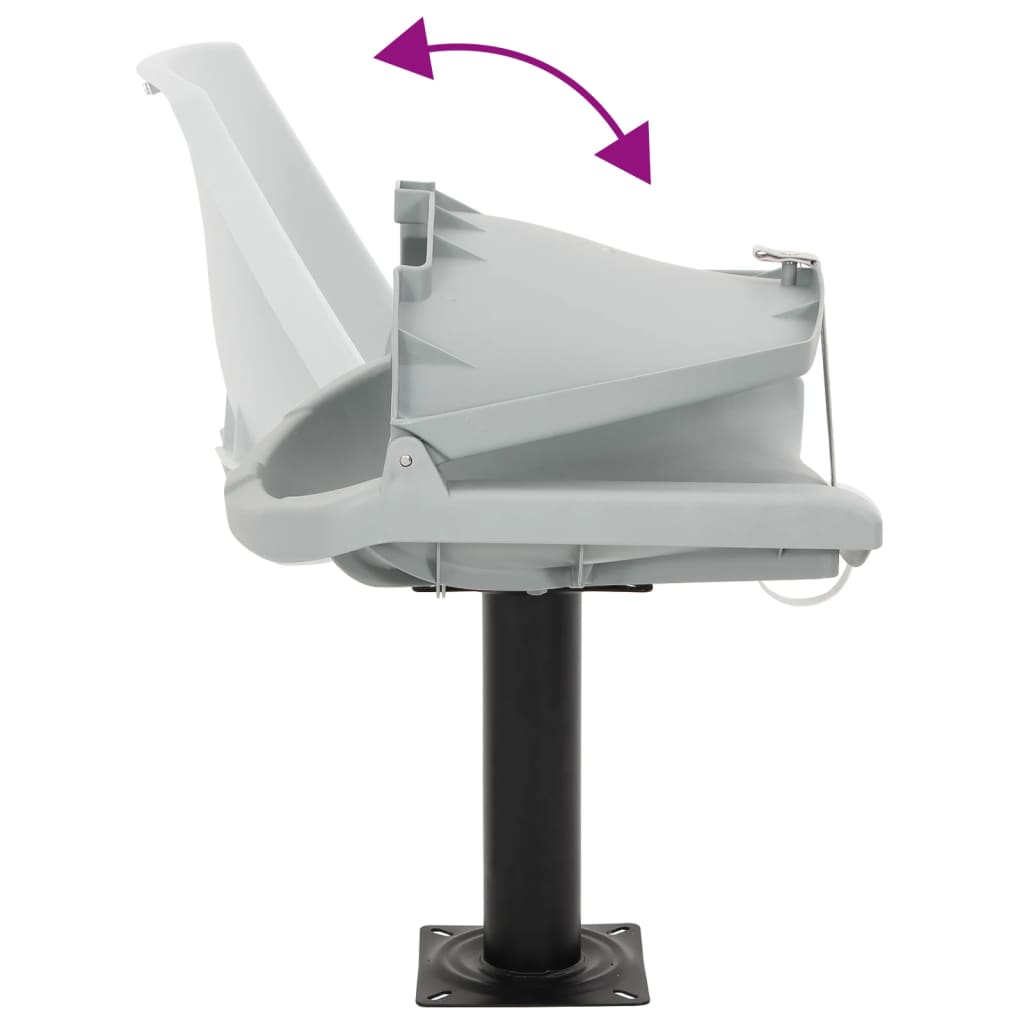 vidaXL Κάθισμα Σκάφους Πτυσσόμ. 2 τεμ. Γκρι 48x51x41 εκ Χωρίς Μαξιλάρι