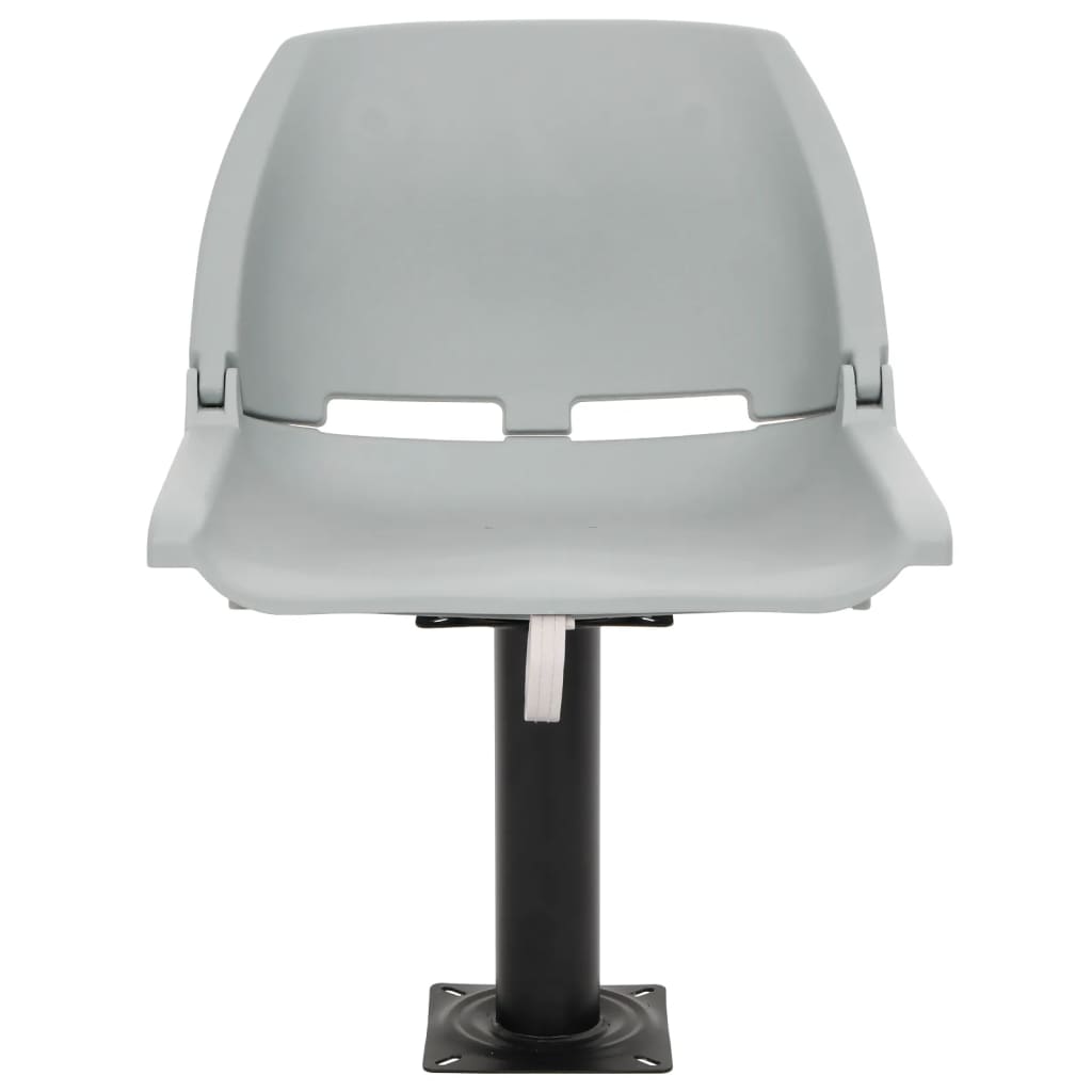vidaXL Κάθισμα Σκάφους Πτυσσόμ. 4 τεμ. Γκρι 48x51x41 εκ Χωρίς Μαξιλάρι