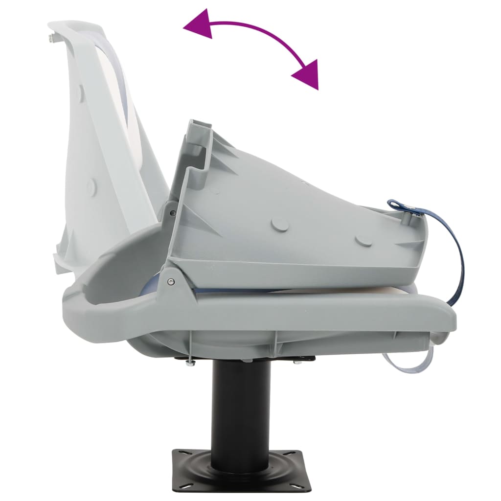 vidaXL Κάθισμα Σκάφους Πτυσσόμενο 4 τεμ. Μπλε/Λευκό 48x51x41 εκ.