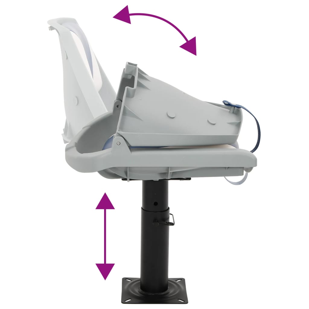 vidaXL Κάθισμα Σκάφους Πτυσσόμενο 4 τεμ. Μπλε/Λευκό 48x51x41 εκ.