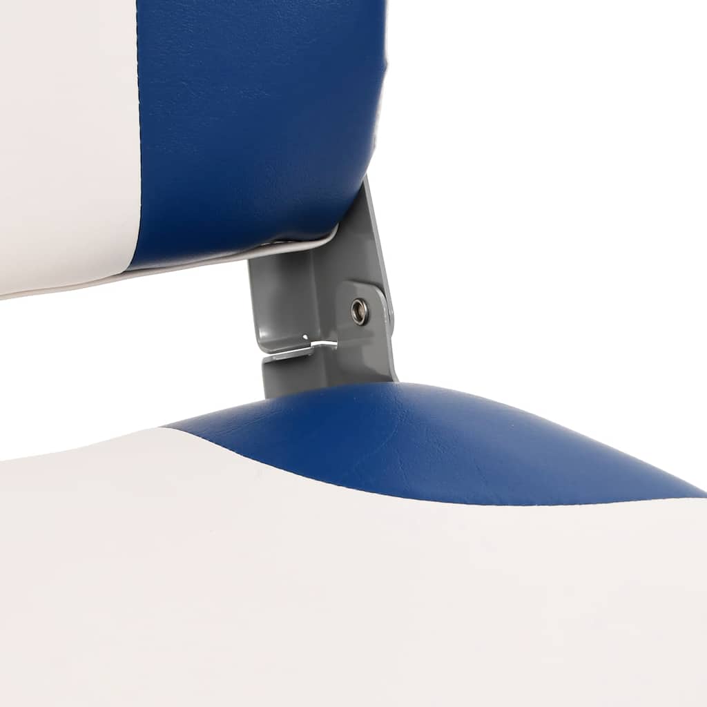 vidaXL Πτυσσόμενο Κάθισμα Σκάφους 1 Σετ Μπλε και Λευκό 41x36x48 εκ.